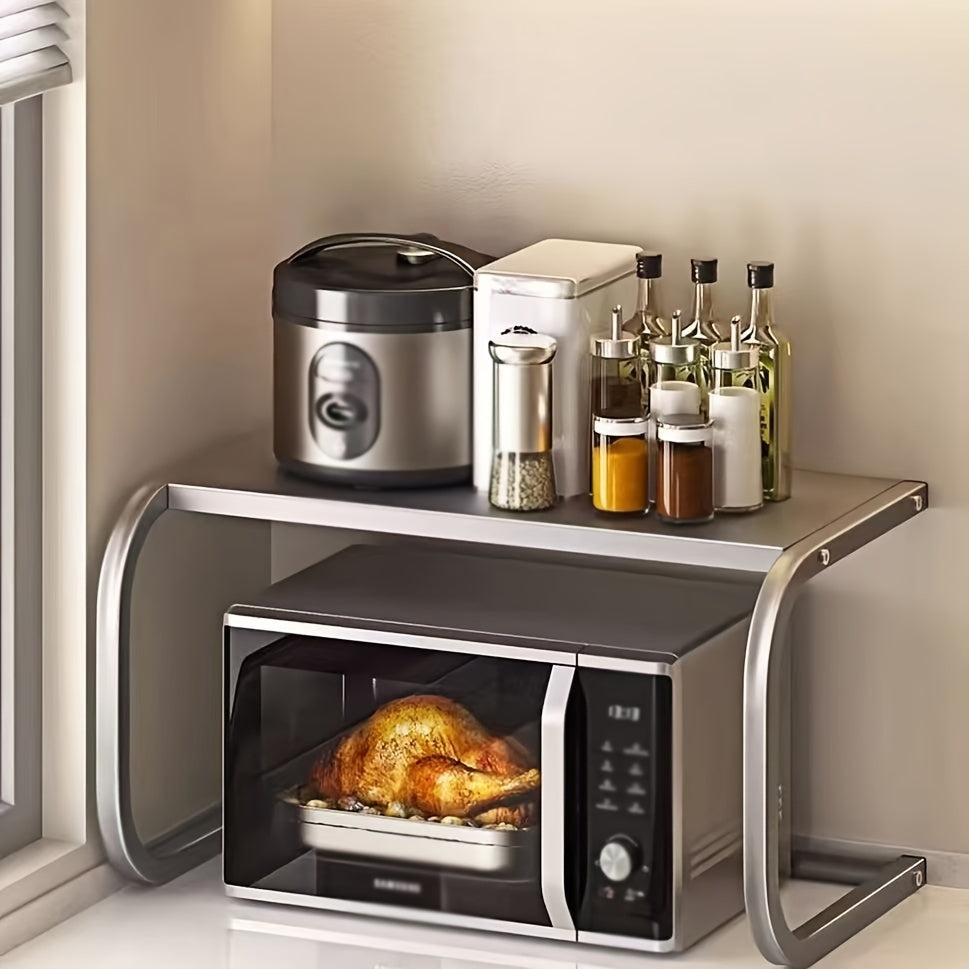 Metal Kitchen Storage Rack for Microwaves Ovens and Rice Cookers Dual Tiers Painted Finish