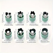 Set of 8 Stainless Steel Cookie and Fruit Print Baking Tools with Changeable Plungers