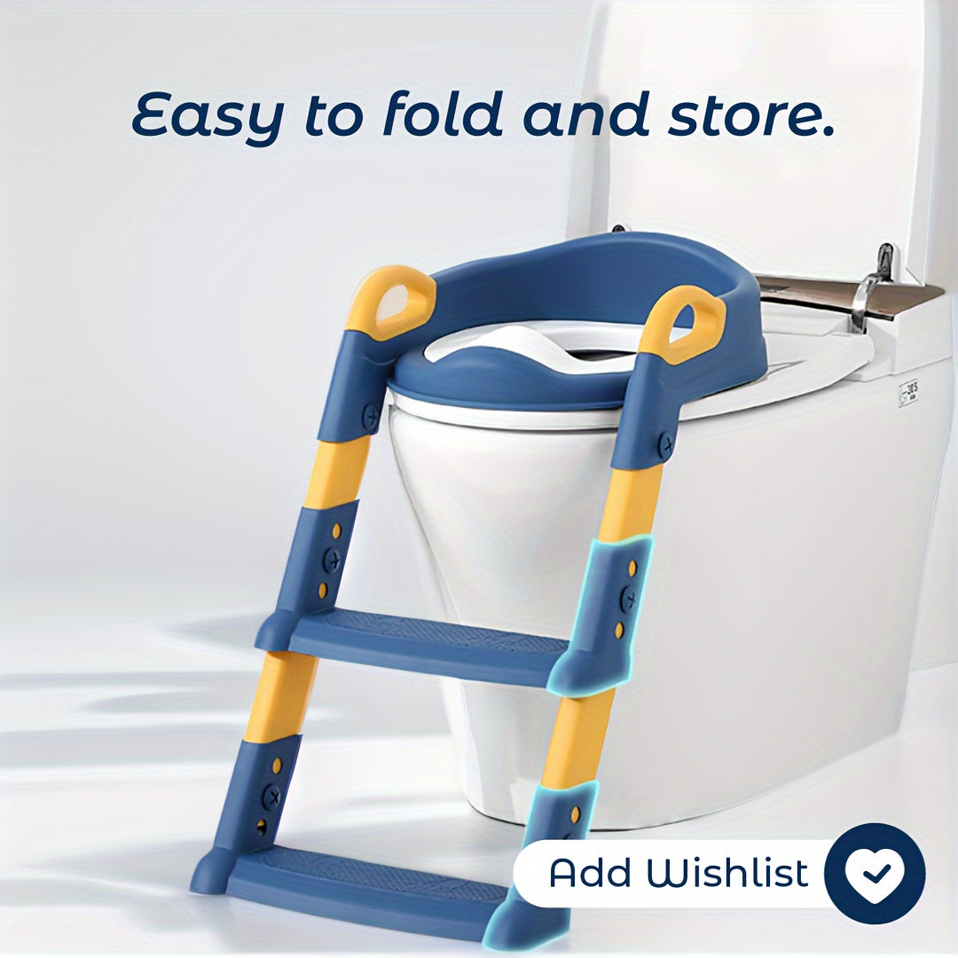 Sozlanadigan bolalar uchun hojatxona o‘rgatish o‘rindog‘i, qadam taxtasi va tutqich bilan