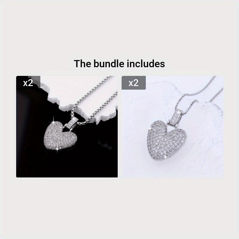Heart Pendant Necklace for Women Cubic Zirconia Heart Jewelry Elegant Gift