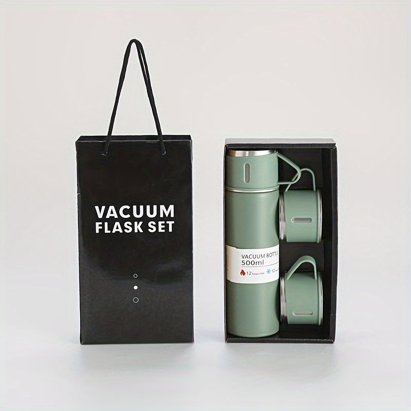 Set of Thermos Cups Stainless Steel 500Ml Hot Cold Beverages Travel Camping