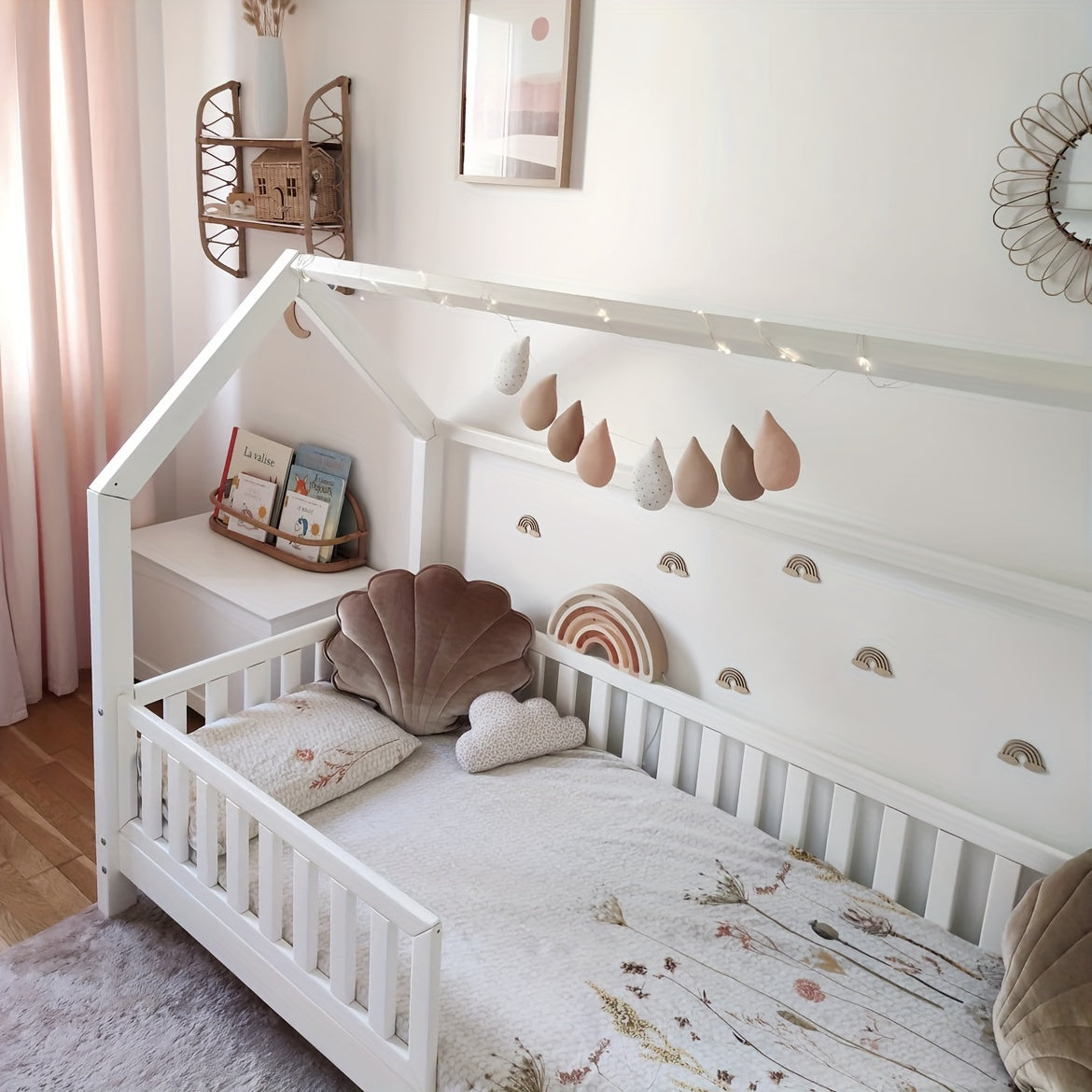 2, 3 yoki 6 ta Yog'och Mini Devor Stiker Dekoratsiyalari to'plami, Qushlar, Bulutlar va Gullar bilan. Ushbu Qayta ishlatiladigan Yaratijiy Yog'och Devor Dekoratsiyalari bilan Bolangizning Xonasini bezang.