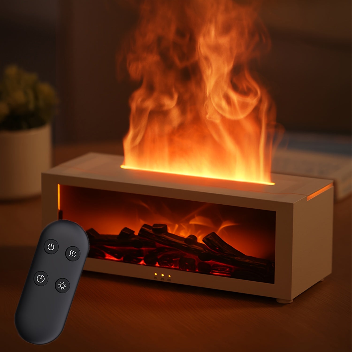 Aromatherapy Diffuser with Flame Light 150ml Cool Mist Humidifier Remote Control