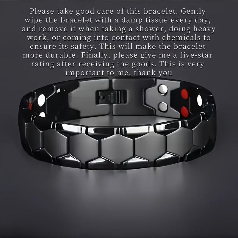 Unisex Titanium Steel Bracelet Boho Style Magnet-Free Energy Waterproof Hypoallergenic