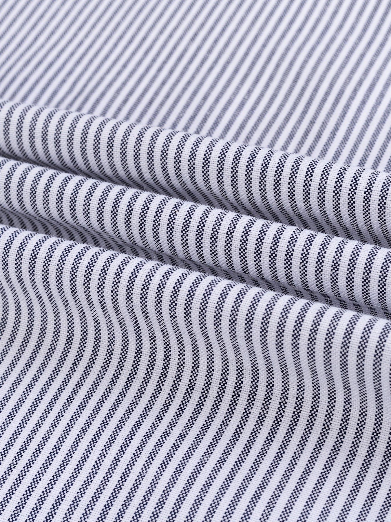 Men's Oxford Shirt Long Sleeve Vertical Stripe Wrinkle-Resistant Autumn Extended Sizes