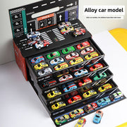 Boys Toy Racing Cars Pull-Back Alloy Tin Container Style Multi-Color