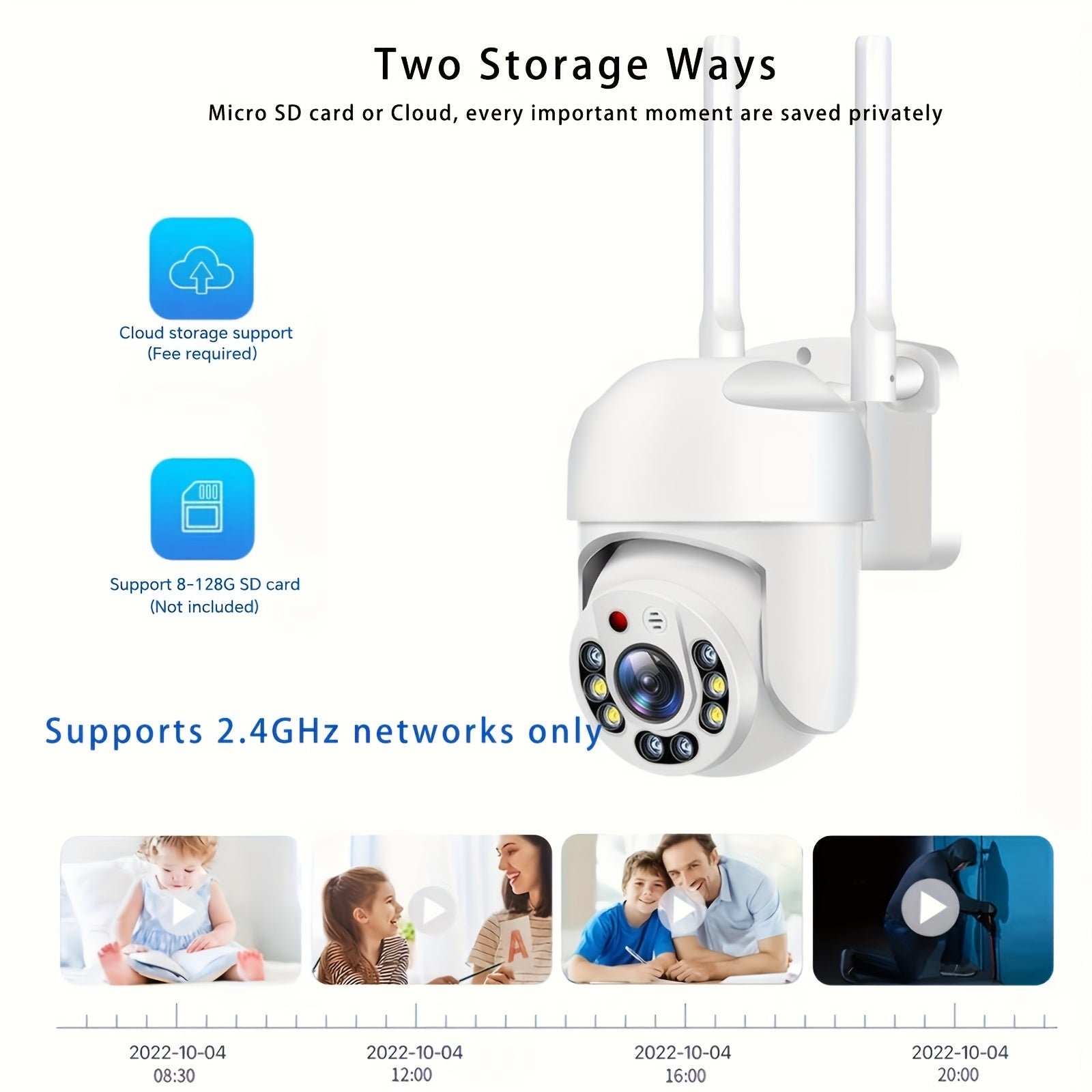 Outdoor WiFi Security Camera with 1080p Full Color Night Vision AI Human Detection and Two-Way Audio