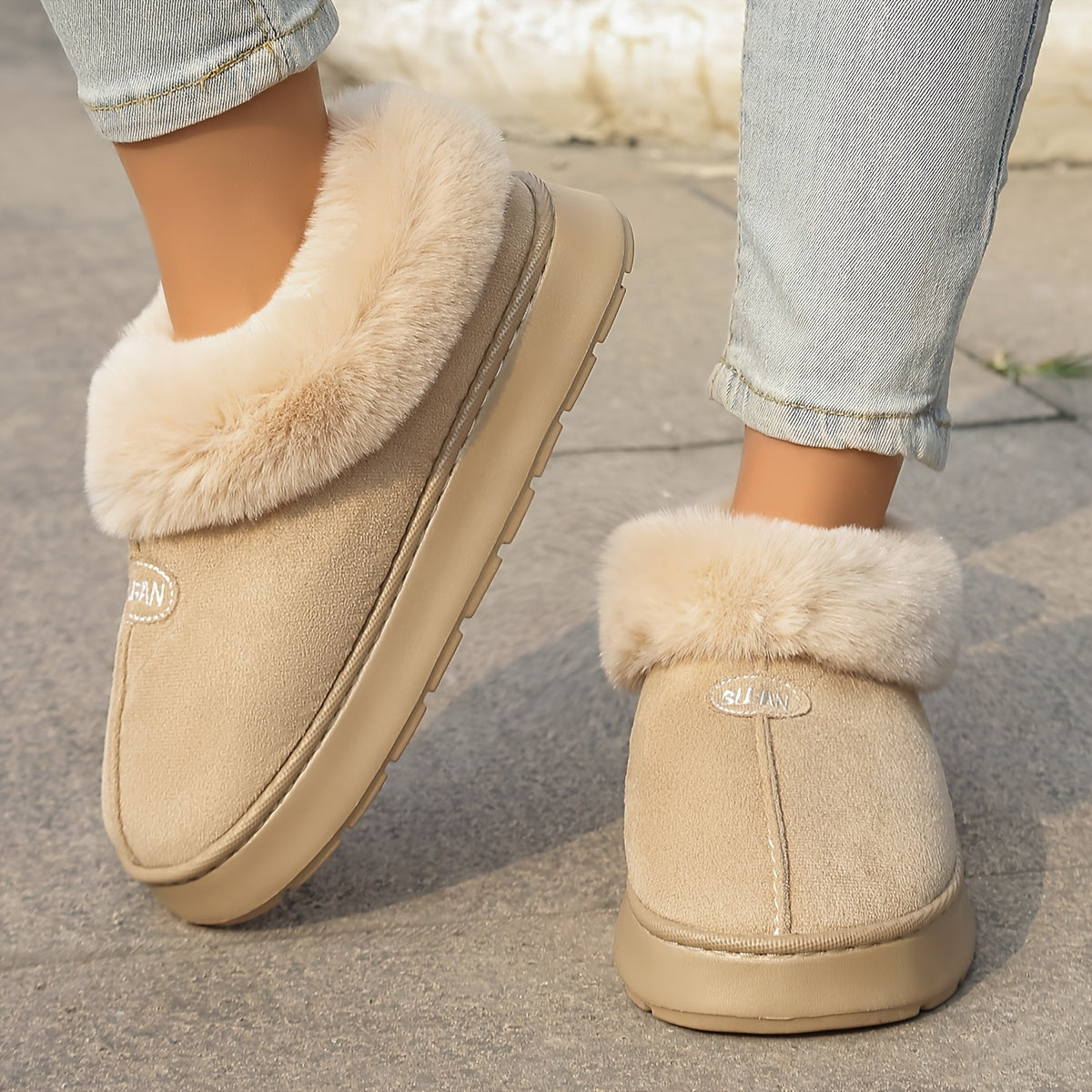 Женские зимние сапоги на fleece-утеплителе, однотонные, повседневные, водонепроницаемые, зимняя обувь