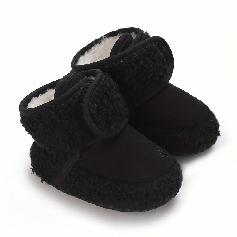 Baby Boys and Girls Winter Fabric Ankle Boots with Hook and Loop Fastener