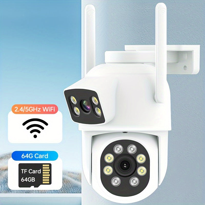 Tashqi 2MP 2.5G WiFi xavfsizlik kamerası, ikki tomonlama audio, kechqurun ko‘rish, harakatni aniqlash, pan-tilt, saqlash bilan