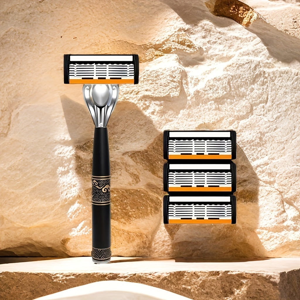 Men's Stainless Steel Safety Razor with Ultra-Sharp Blades for Close Shaving