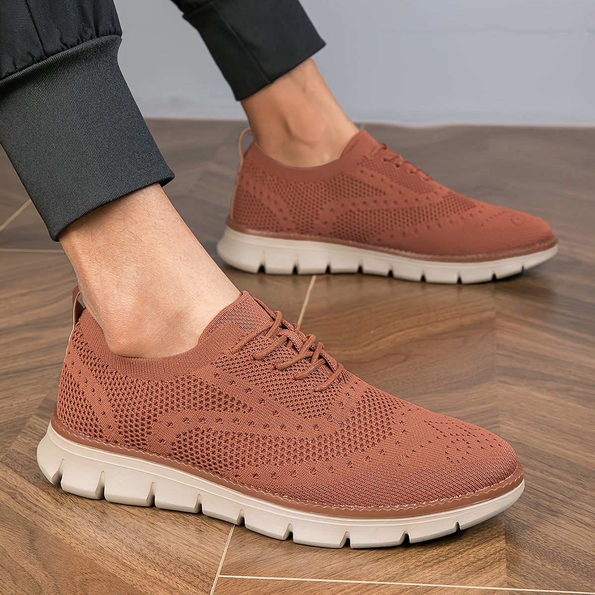 Men's Plus Size Breathable Fabric Sneakers with Non-Slip Soles for Outdoor Activities