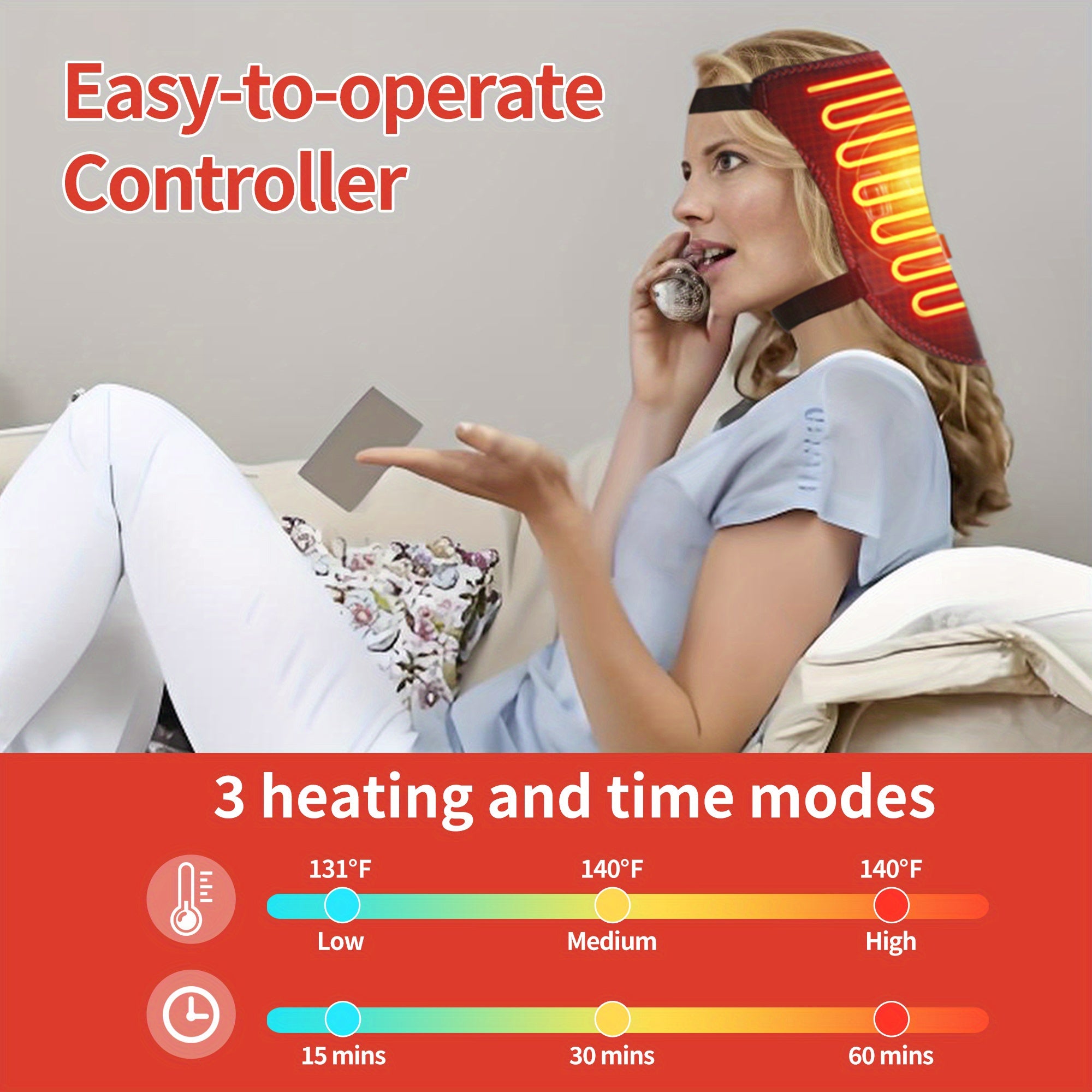 USB Heating Neck Belt for Men and Women Cervical Spine Therapy