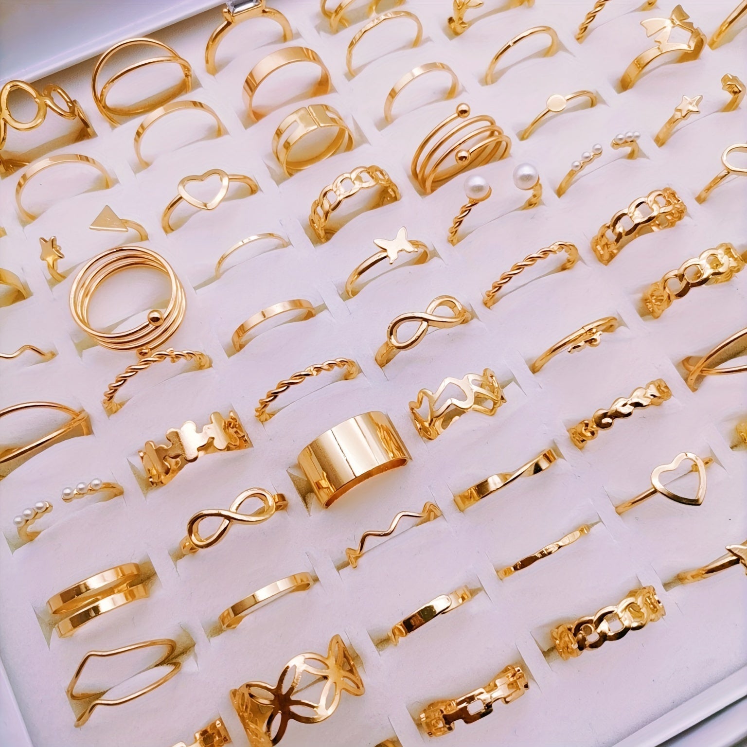 Assorted Bohemian Vintage Style Ring Set for Women 23-Piece Faux Jewelry with Butterfly Knuckle Rings