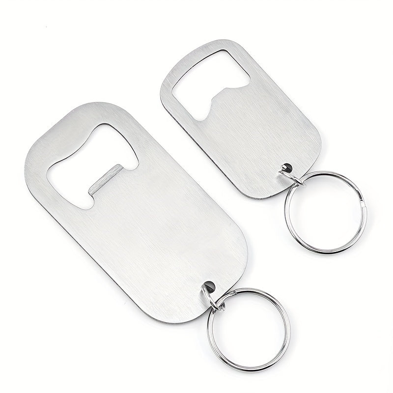 Stainless Steel Bottle Opener Keychain Dog Tag Multi-Functional Pack of 2 or 10