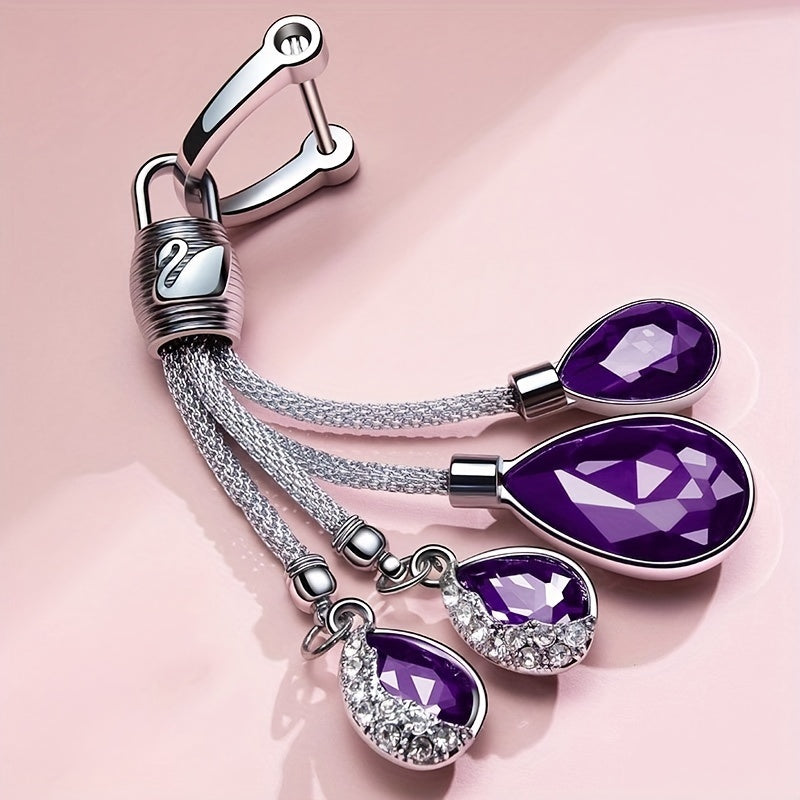 Female Artificial Diamond Crystal Car Keychain Pendant High-End Waist Accessory