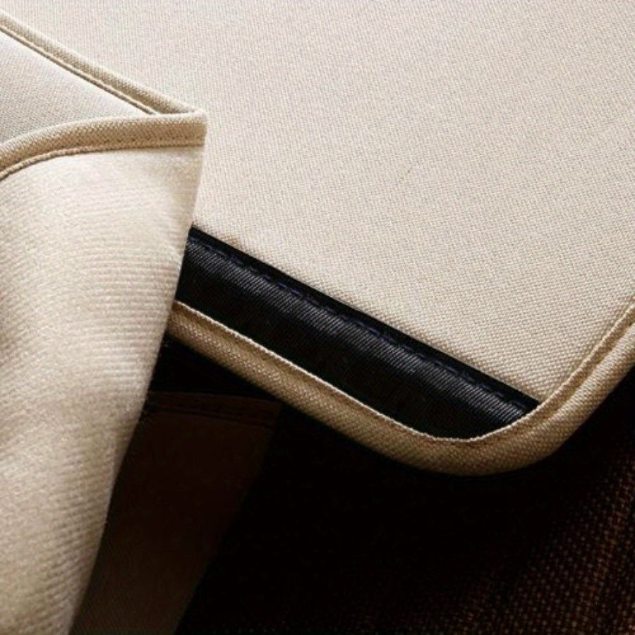 Juego completo de fundas de asiento de coche de lino transpirable para cinco plazas color café negro