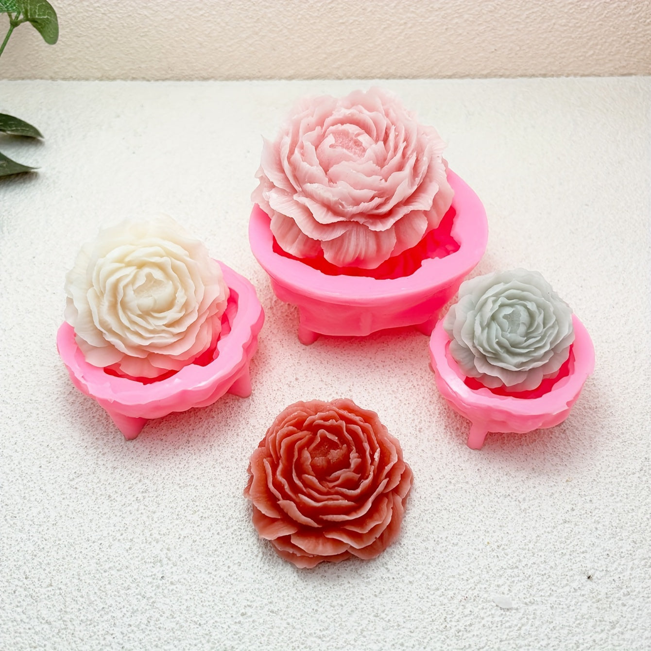 Silicone Mold for DIY Crafts Peony Flower Design Resin Candle Soap Clay 1pc