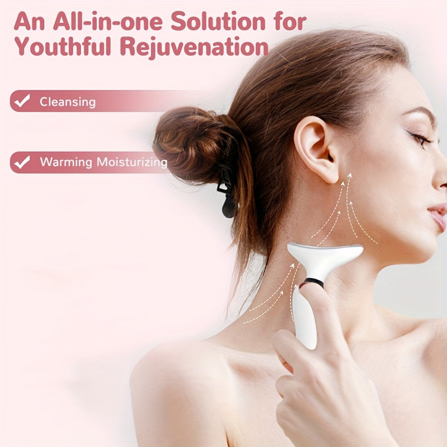 7-в-1 портативный массажер для лица и шеи, перезаряжаемый USB-устройство для ухода за кожей и релаксации