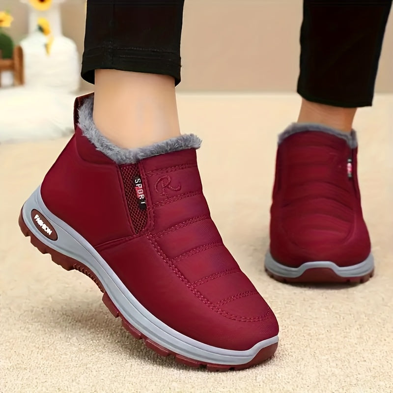 Women’s Fleece-Lined Ankle Boots Winter Waterproof Casual Shoes
