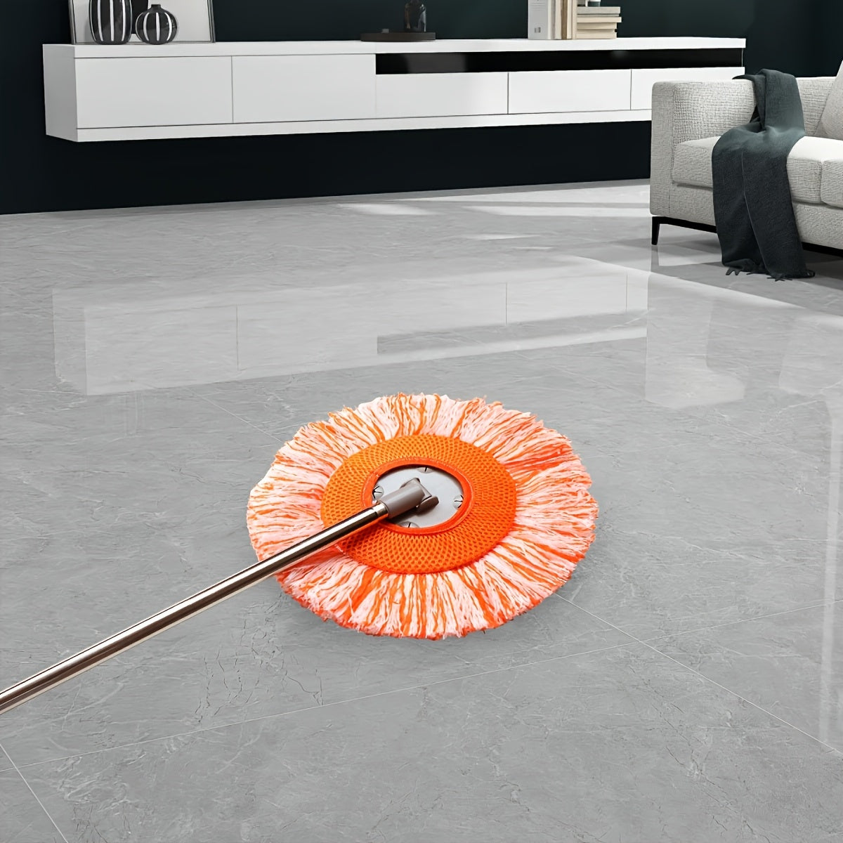 "Aylanadigan Mikrotozalovchi Chang Mop, Shift uchun, Yuqori Changni Olib Tashlash uchun Ideal, Elektr energiyasi talab qilinmaydi - Yashash xonalari, Yotoqxona, Hammom, Tashqarida va Avtomobil tozalash uchun mukammal"