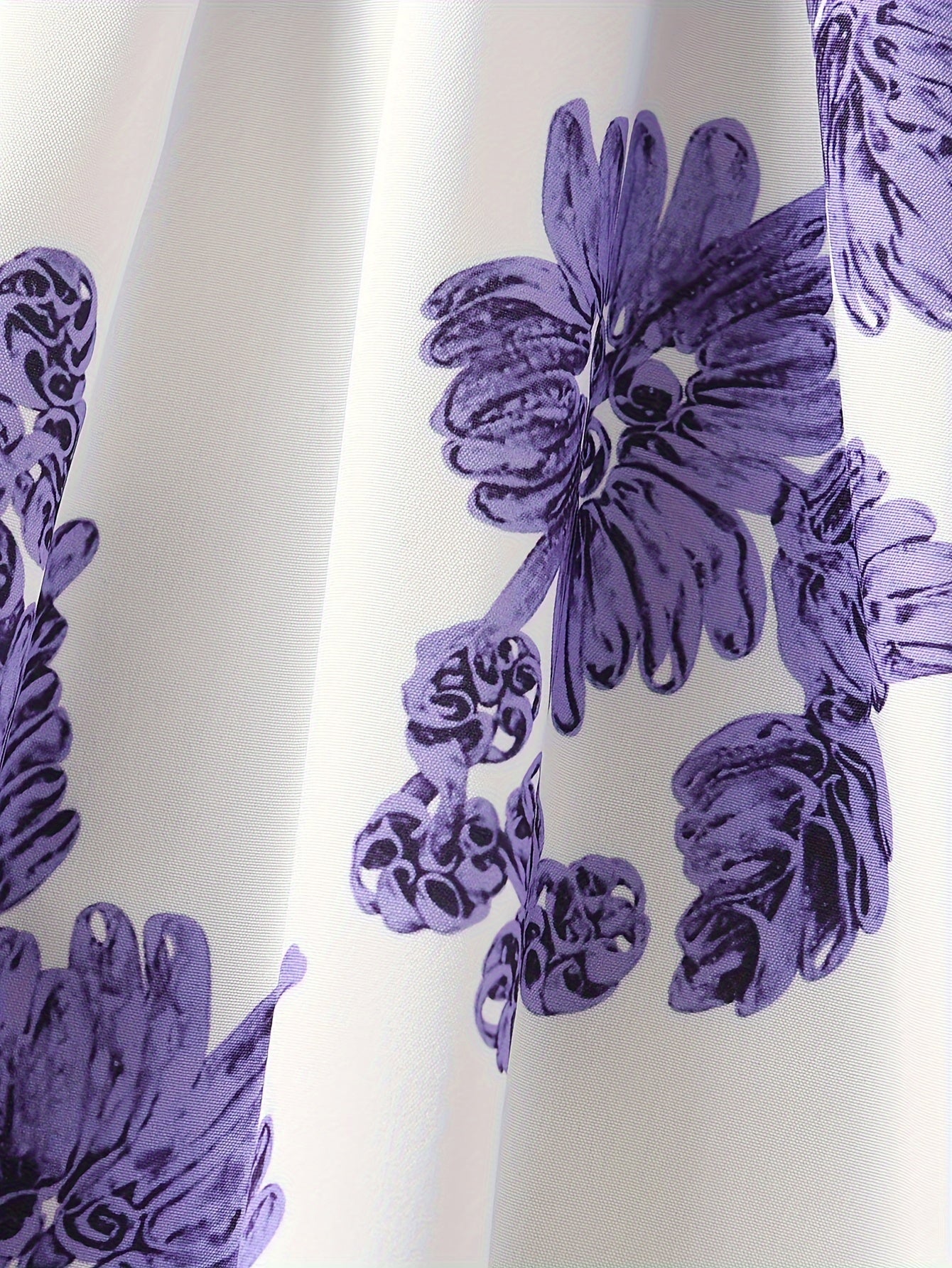 Girls Summer Floral Dress with Ruffle Sleeves Knee-Length Polyester Knit Belt Lavender White