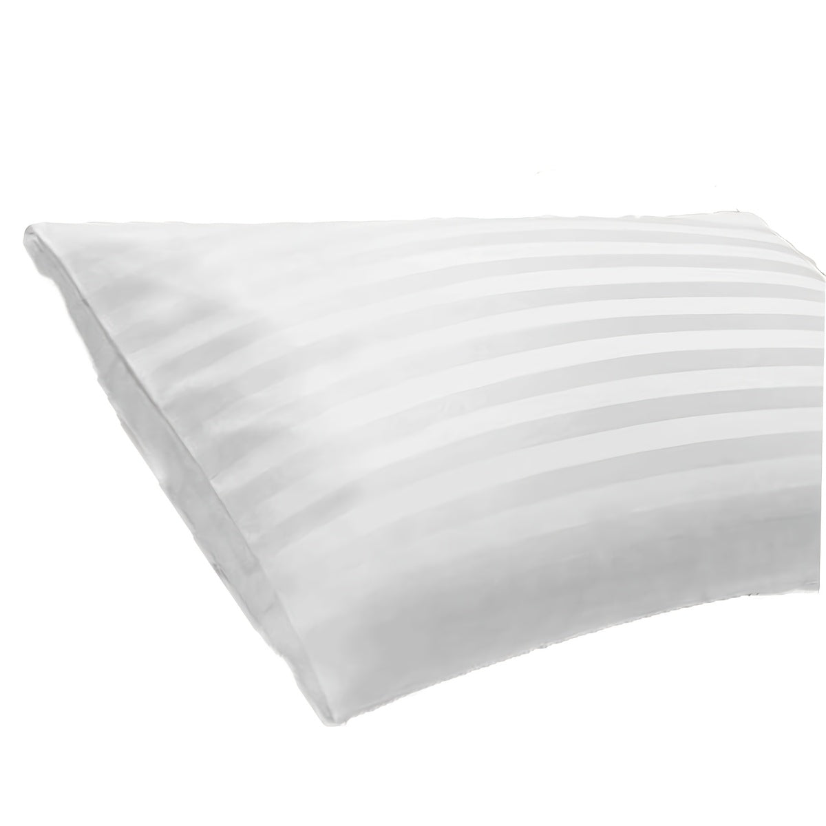 Satin Stripe Pillowcase White Khaki Breathable Soft Durable Hotel Home