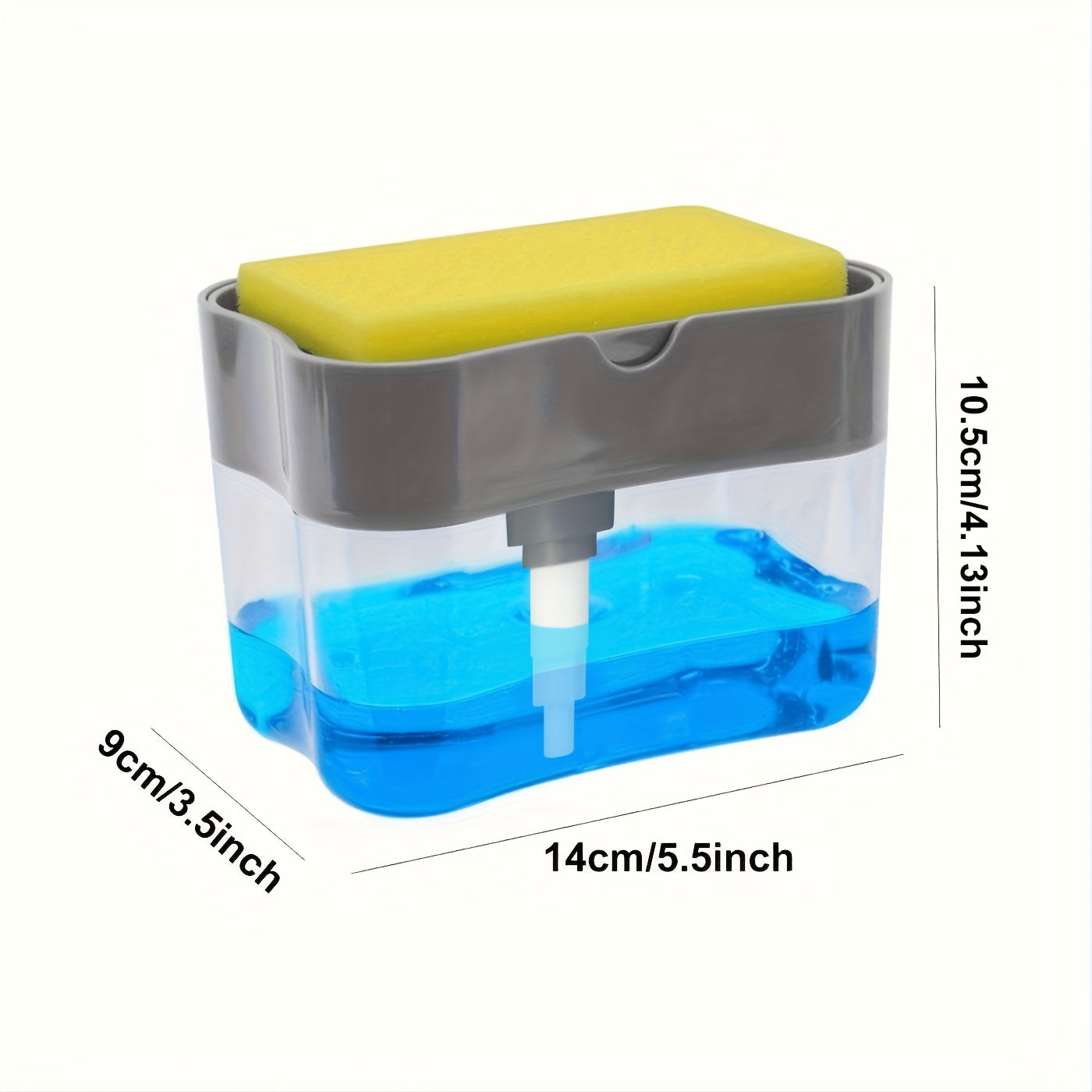 Plastic Dish Soap Dispenser with Sponge Holder Kitchen Sink Accessory Space Theme