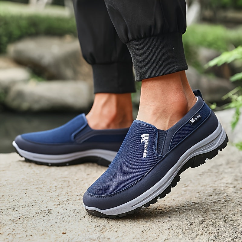 Men's Slip-On Casual Walking Shoes Breathable Fabric Durable Non Slip All-Season