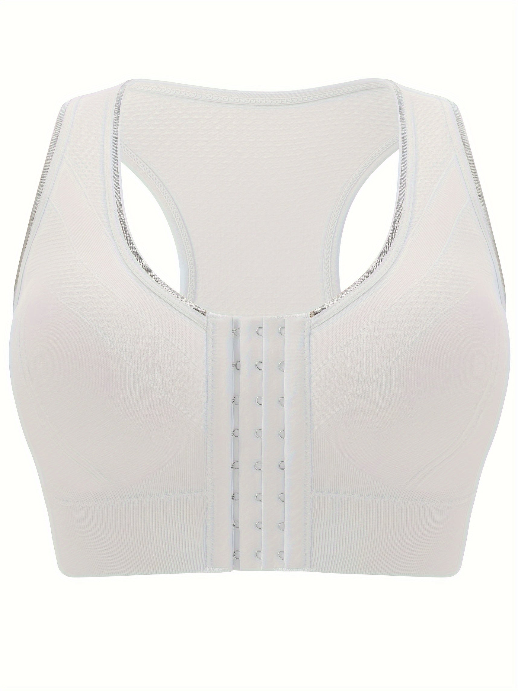 Plus Size Sports Bra Wire-Free Front Closure Breathable Yoga-Ready