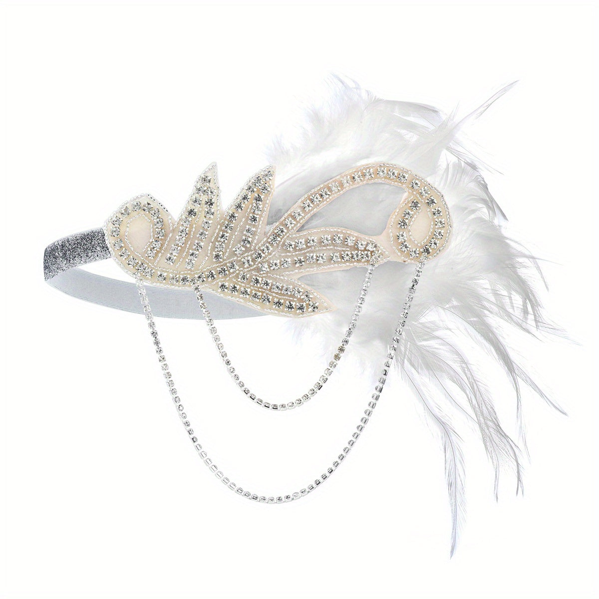 Faux Feather Headband for Women 1920s Style Hair Accessory for Parties Halloween Rave