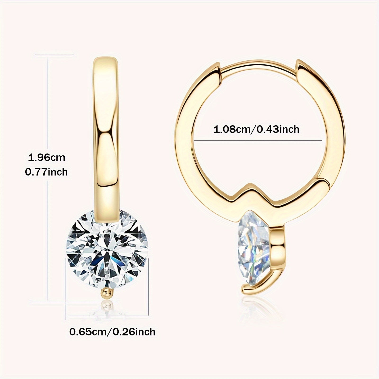 Sterling Silver Women's Earrings with Mozambique Stones 6.5mm Round D Color