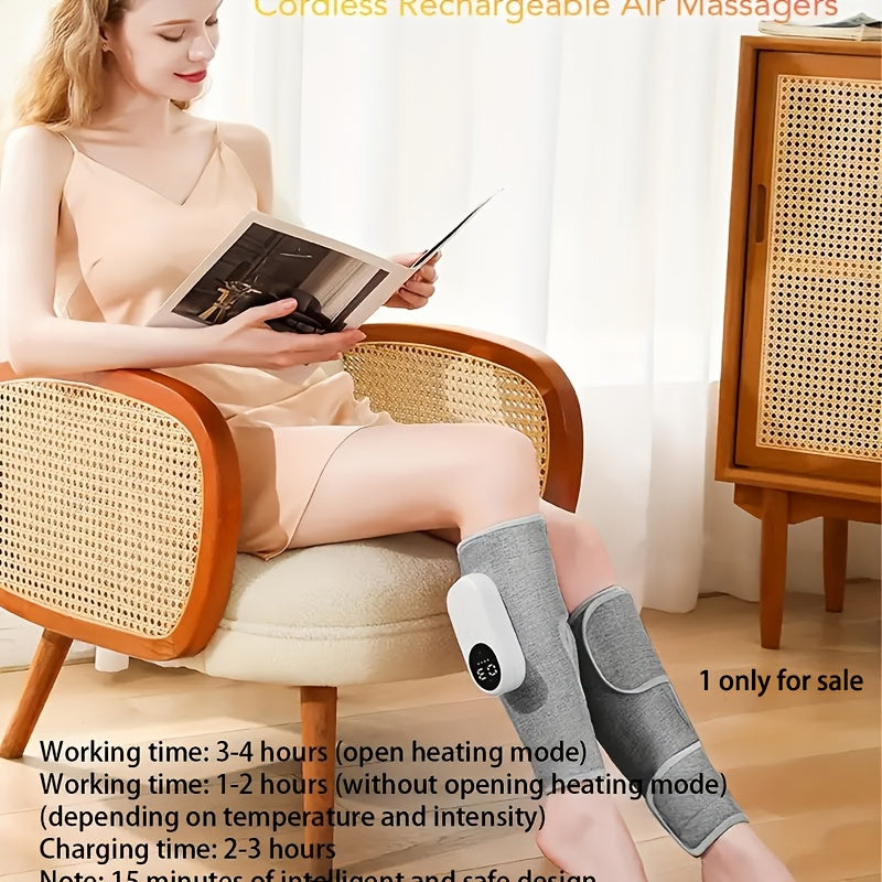 Cordless Leg Massager with Compression, Adjustable Intensity and Temperature