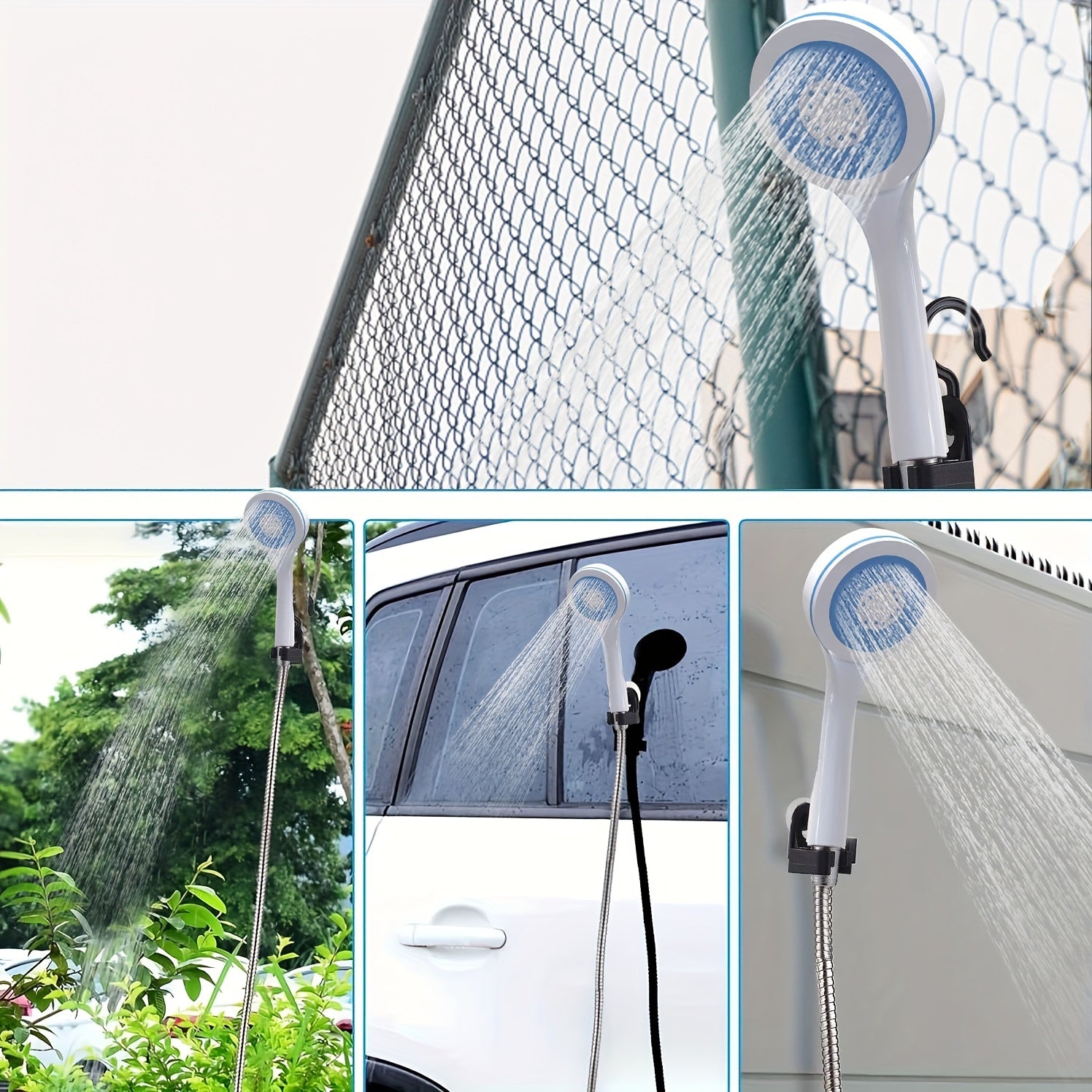 Portable Camping Shower Handheld Water Pump with Filtration 4-5L/min