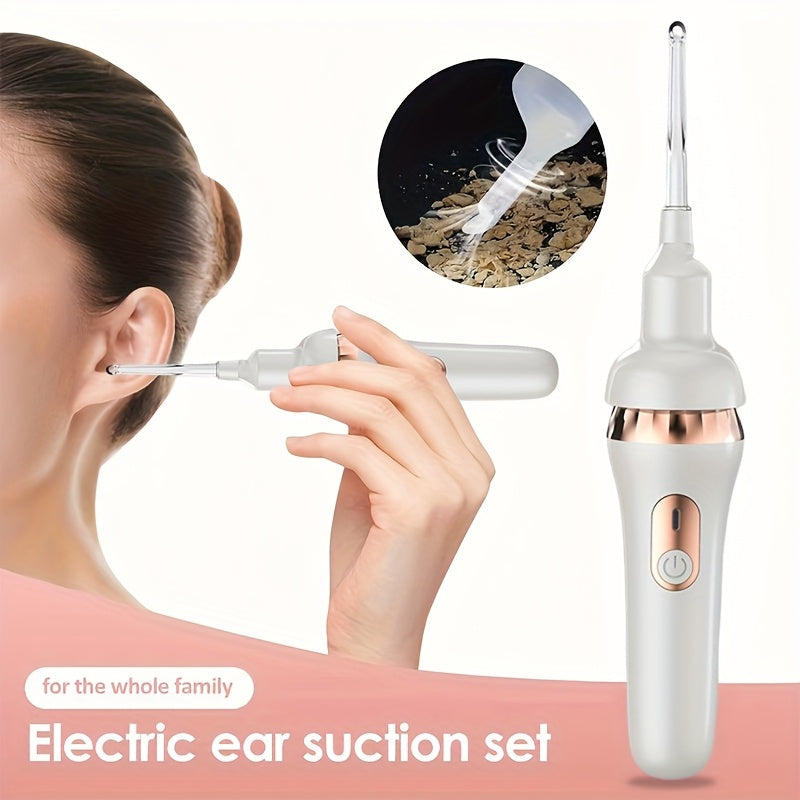 Electric Ear Cleaner with Multiple Suction Heads Rechargeable USB Charging Low Noise for All Ages