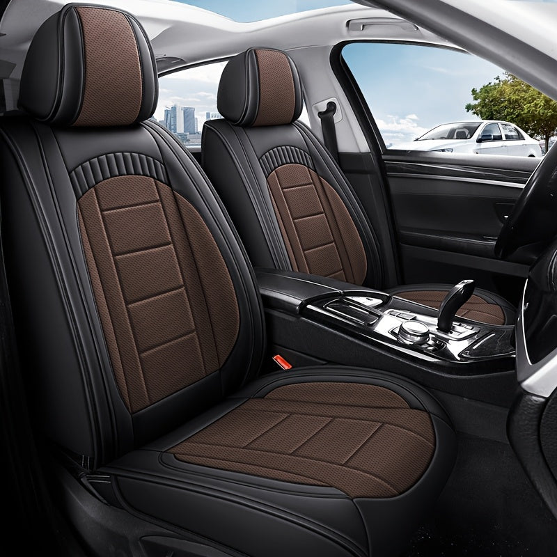 Car Seat Cover Waterproof Full Coverage Leather Auto Seat Mat for All Seasons