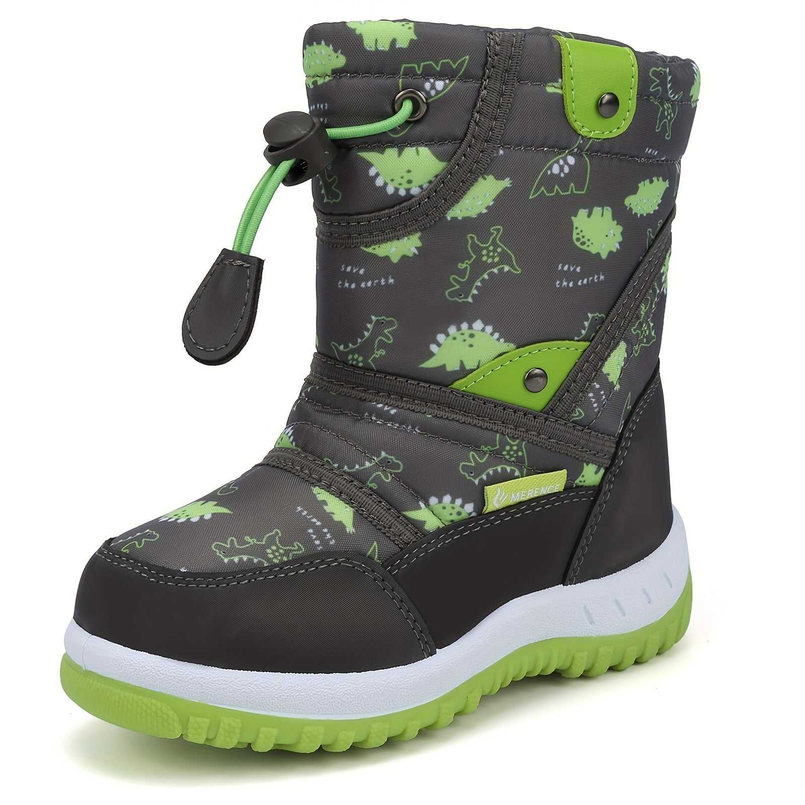 Kids Winter Snow Boots for Boys and Girls with Fur Lining Non-Slip TPR Sole Hook-and-Loop Closure in Blue Purple Red