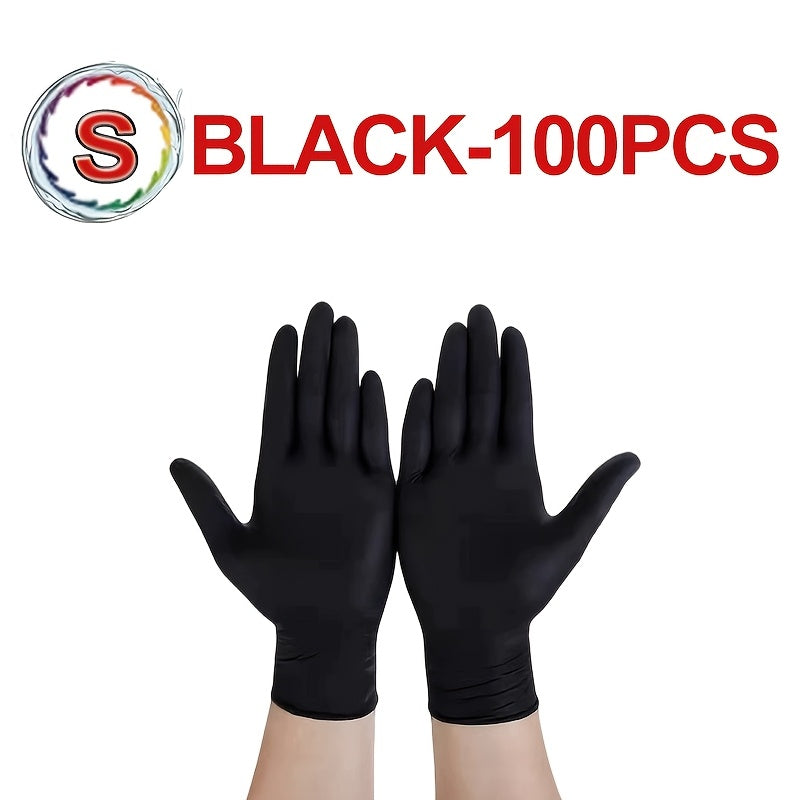 Black Disposable Nitrile Gloves Pack of 100, 50, or 20 for Cleaning, Tattooing, Hair, Pet Care