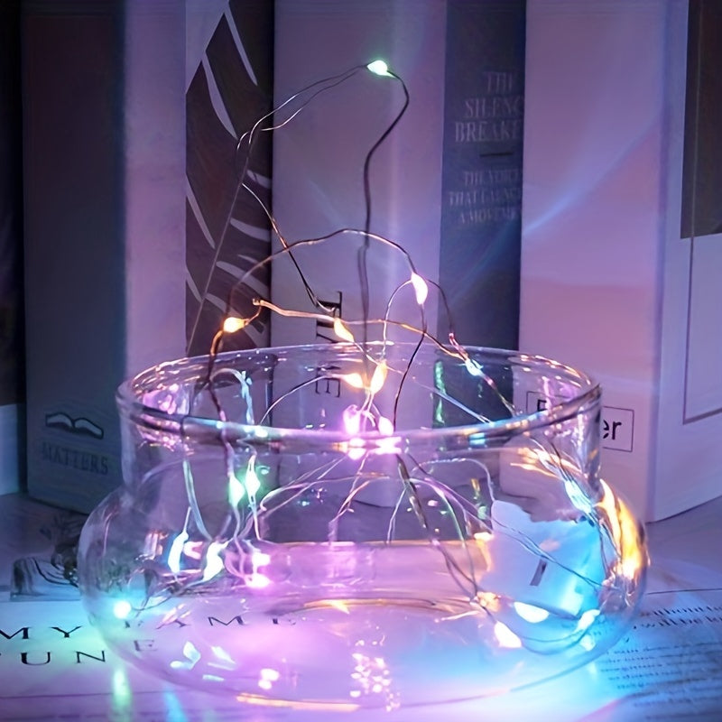 5-шт набор светодиодных гирлянд с 3 режимами, 1М, 2М и 3М медных проводов для внутреннего декорации BOBO шаров, яркой вечеринки, свадьбы и рождественской атмосферы. Идеально подходит для маленьких цветных гирлянд, света гипсофилы, дня рождения и комнаты.