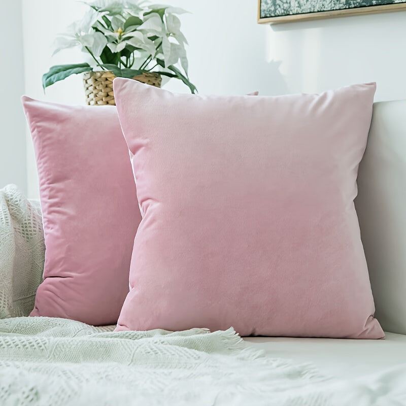 Два золотых бархатных чехла для подушек 18x18 для дивана или кровати.