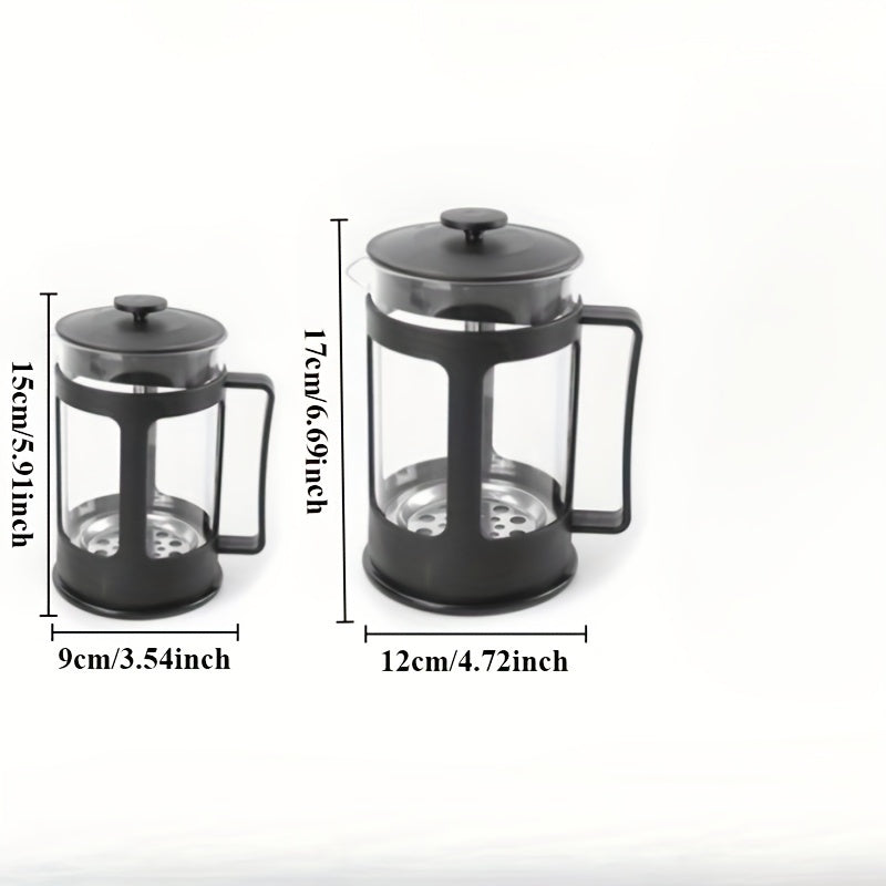 Glass French Press Coffee Maker with Stainless Steel Filter Heat-Resistant Borosilicate Glass