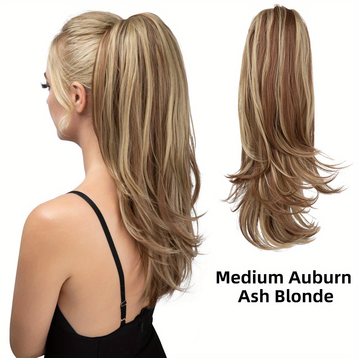 Women's Synthetic Curly Wave Ponytail Extension with 180° Rotating Claw Clip