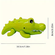 Little Crocodile Bath Toy Set for Toddlers 18 Months Plus Non-Toxic ABS Plastic Educational Floating Fish Basin