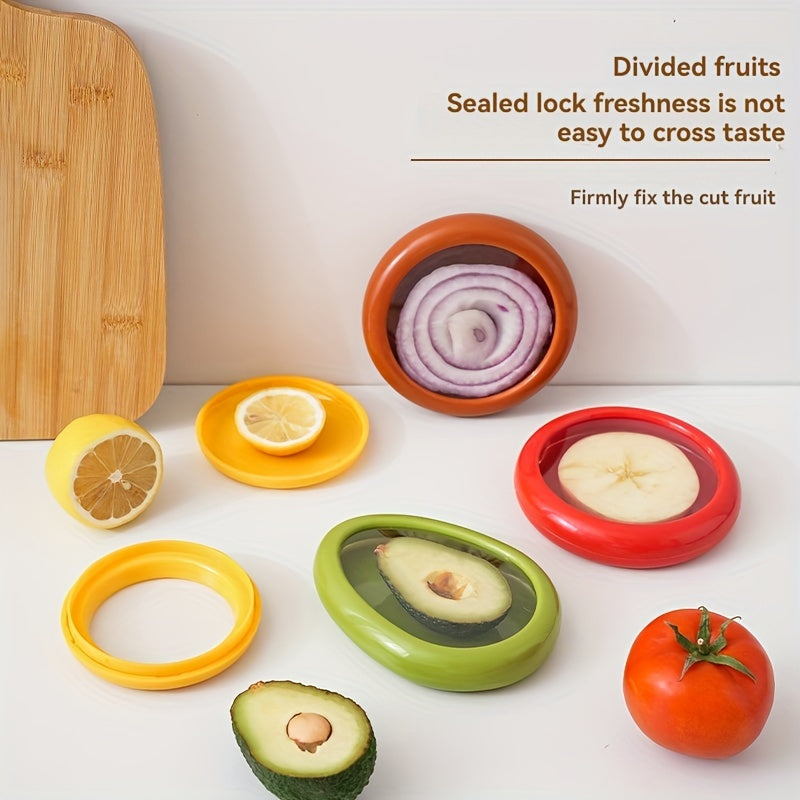 Juego de cápsulas reutilizables para conservación de alimentos con tapas de TPU elásticas para frutas y verduras
