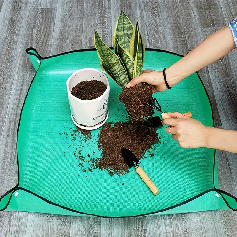 Waterproof Gardening Mat for Soil Changing 32x32cm Green with Handles