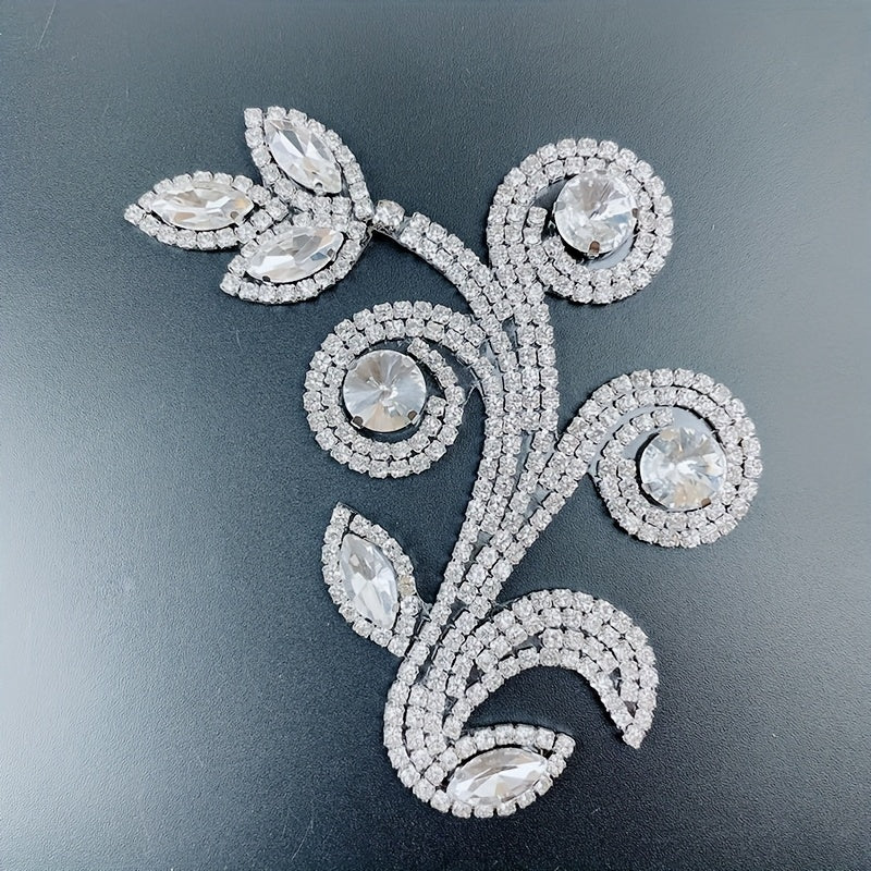Unisex Glass Rhinestone Flower Applique for Shoes Dresses Crafts