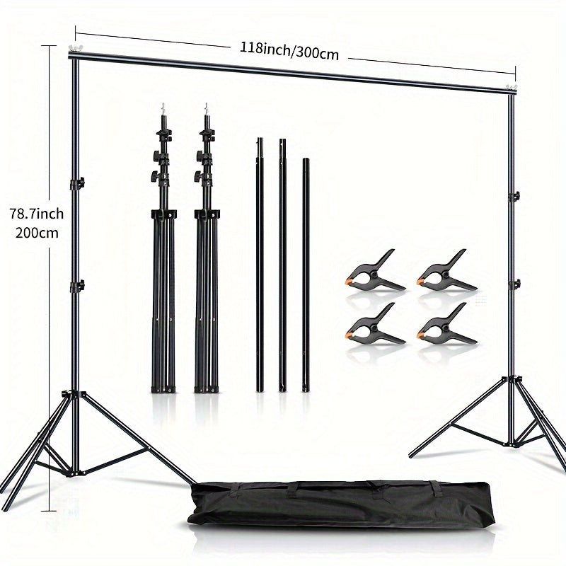 Adjustable Iron Backdrop Stand for Portrait and Green Screen Photography