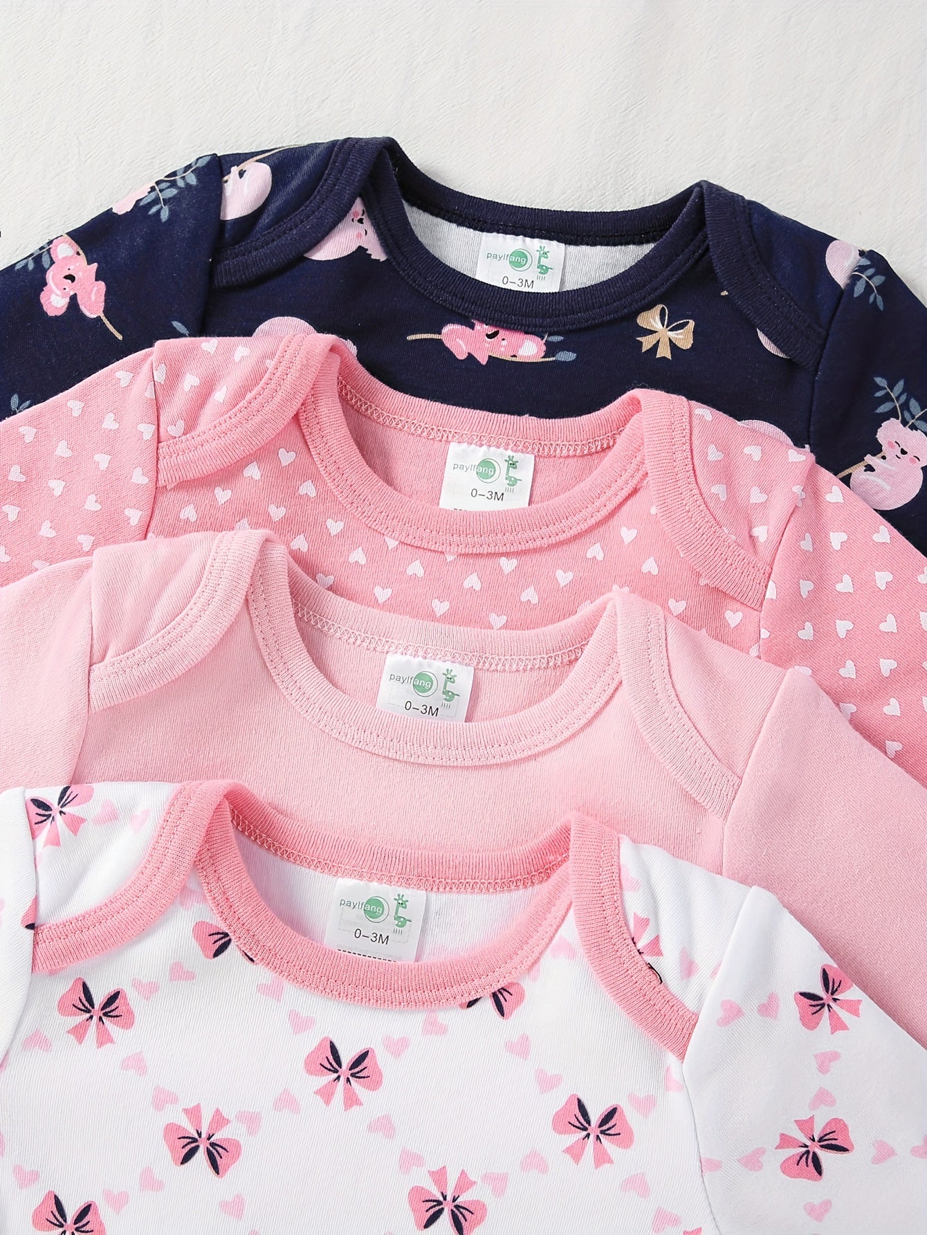 Baby Girl Cotton Jumpsuit with Koala Hearts and Bow Graphic for Newborns