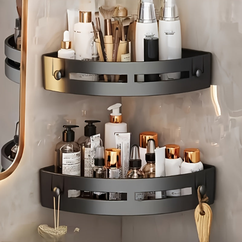 Bathroom Triangle Corner Shelf Wall-Mounted Storage for Shampoo and Cosmetics