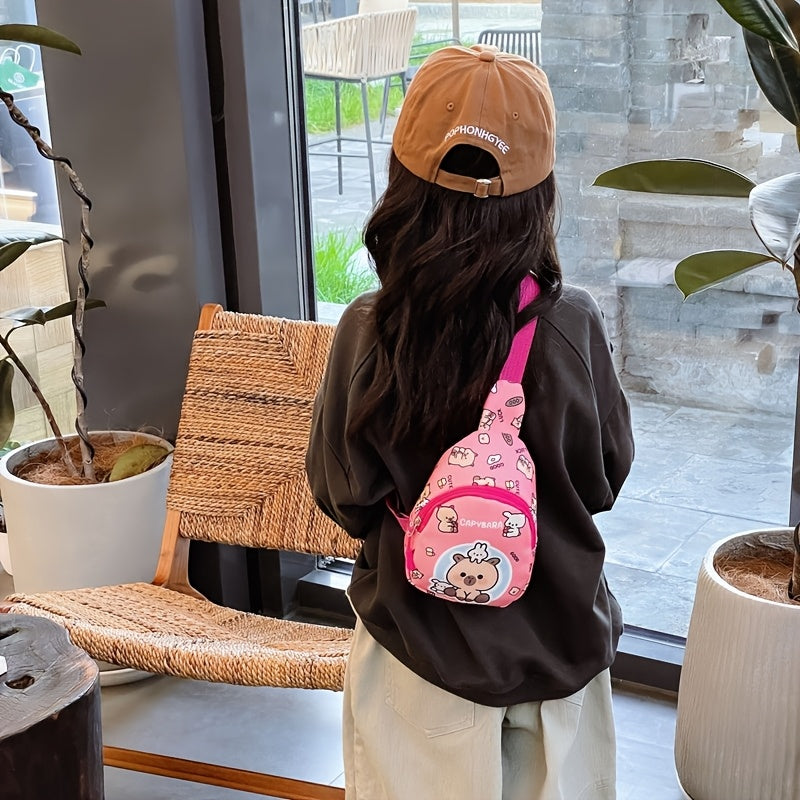 Bolso bandolera rosa para niñas con monedero desmontable, nylon, cierre de cremallera ajustable, ideal para viajes, senderismo y ciclismo